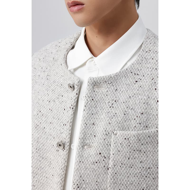 ツイードジャケット クラシカル ツイードノーカラージャケット