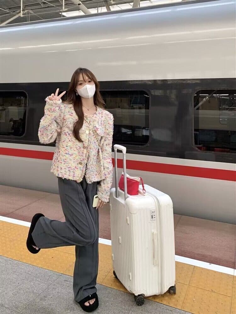 ツイードジャケット ふんわり優しいフリンジツイード上着
